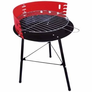 Okrugli metalni roštilj Ø36 cm – roštilj na drveni ugalj podesive visine